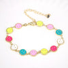 Colorful Smiley Heart Shaped Copper Bracelet For Women Simple Bohemian Geometric Electroplated Couple Jewelry