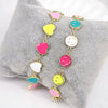 Colorful Smiley Heart Shaped Copper Bracelet For Women Simple Bohemian Geometric Electroplated Couple Jewelry
