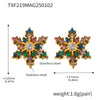 Colorful Snowflake Zircon Necklace Bracelet Earrings Set For Women Titanium Steel Light Luxury Jewelry With Electroplating