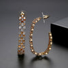 Colorful Zircon Crystal Geometric Copper Earrings For Women With Hollow Electroplated Fashion Design