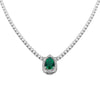 Colorful Zircon Drop Pendant Necklace In Environmental Protection Copper Natural Style Clavicle Chain For Women
