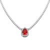 Colorful Zircon Drop Pendant Necklace In Environmental Protection Copper Natural Style Clavicle Chain For Women