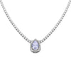 Colorful Zircon Drop Pendant Necklace In Environmental Protection Copper Natural Style Clavicle Chain For Women