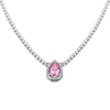 Colorful Zircon Drop Pendant Necklace In Environmental Protection Copper Natural Style Clavicle Chain For Women