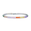 Colorful Zircon Glass Inlaid Light Luxury Style Copper Golden Plated Tennis Chain Bracelet For Women