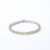 Colorful Zircon Glass Inlaid Light Luxury Style Copper Golden Plated Tennis Chain Bracelet For Women