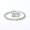 Colorful Zircon Glass Inlaid Light Luxury Style Copper Golden Plated Tennis Chain Bracelet For Women