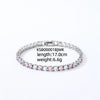 Colorful Zircon Glass Inlaid Light Luxury Style Copper Golden Plated Tennis Chain Bracelet For Women