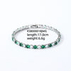 Colorful Zircon Glass Inlaid Light Luxury Style Copper Golden Plated Tennis Chain Bracelet For Women