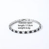 Colorful Zircon Glass Inlaid Light Luxury Style Copper Golden Plated Tennis Chain Bracelet For Women