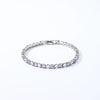 Colorful Zircon Glass Inlaid Light Luxury Style Copper Golden Plated Tennis Chain Bracelet For Women
