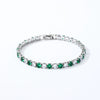 Colorful Zircon Glass Inlaid Light Luxury Style Copper Golden Plated Tennis Chain Bracelet For Women