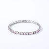 Colorful Zircon Glass Inlaid Light Luxury Style Copper Golden Plated Tennis Chain Bracelet For Women