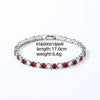 Colorful Zircon Glass Inlaid Light Luxury Style Copper Golden Plated Tennis Chain Bracelet For Women