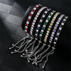 Colorful Zircon Glass Inlaid Light Luxury Style Copper Golden Plated Tennis Chain Bracelet For Women