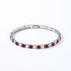 Colorful Zircon Glass Inlaid Light Luxury Style Copper Golden Plated Tennis Chain Bracelet For Women