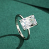 Commute Rectangle Sterling Silver Plating Inlay Zircon Rhodium Plated Rings
