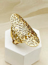 Commute Solid Color Stainless Steel Gold Plated Open Ring In Bulk