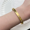 Commute Solid Color Stainless Steel Inlay Rhinestones Bangle