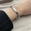 Commute Solid Color Stainless Steel Inlay Rhinestones Bangle
