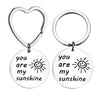 Commute Sun Letter 304 Stainless Steel Carving Silver Plated Keychain