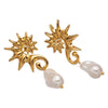 Conch Pearl And Stainless Steel Earrings With Animal And Zodiac Patterns For Women