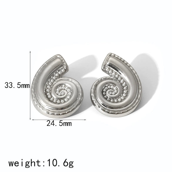 Conch Titanium Steel Stainless Steel Electroplated Women's Exaggerated Natural Style Earrings