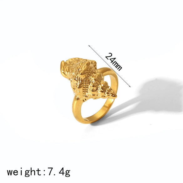 Conch Titanium Steel Stainless Steel Electroplated Women's Exaggerated Natural Style Earrings