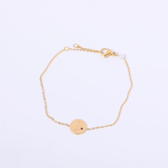 Constellation Bracelet Titanium Steel Furnace Vacuum Electroplated 18K True Gold With Diamonds