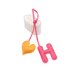 Contrast Color Letter Love Artificial Leather Bag With Diy Knot Lanyard Pendant Accessories Featuring Little Bear Pig Small Animal Patterns And Electroplating Processing