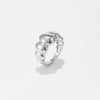 Convex Oval Copper Ring With Geometric Design Electroplated 18K Gold For Women Fashion Jewelry