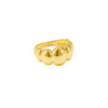 Convex Oval Copper Ring With Geometric Design Electroplated 18K Gold For Women Fashion Jewelry