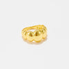 Convex Oval Copper Ring With Geometric Design Electroplated 18K Gold For Women Fashion Jewelry