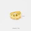 Convex Oval Copper Ring With Geometric Design Electroplated 18K Gold For Women Fashion Jewelry