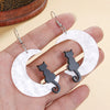 Cool Creative Halloween Moon Bat Acrylic Handmade Earrings