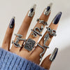 Cool Punk Style Unisex Snake Pattern Ring Set Alloy Electroplated