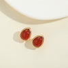 Cool Style Drop Shape Copper Electroplated Women's Turquoise Pearl Earrings