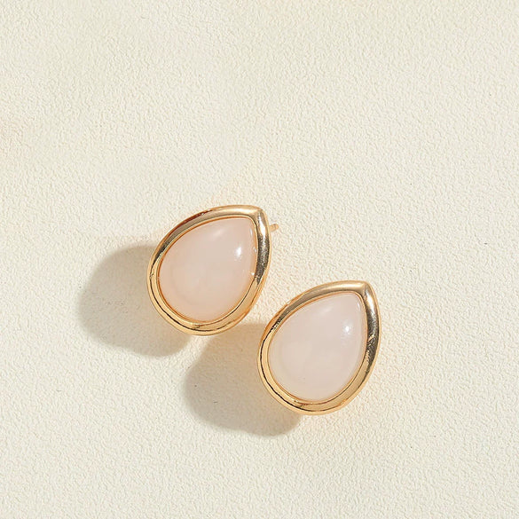 Cool Style Drop Shape Copper Electroplated Women's Turquoise Pearl Earrings