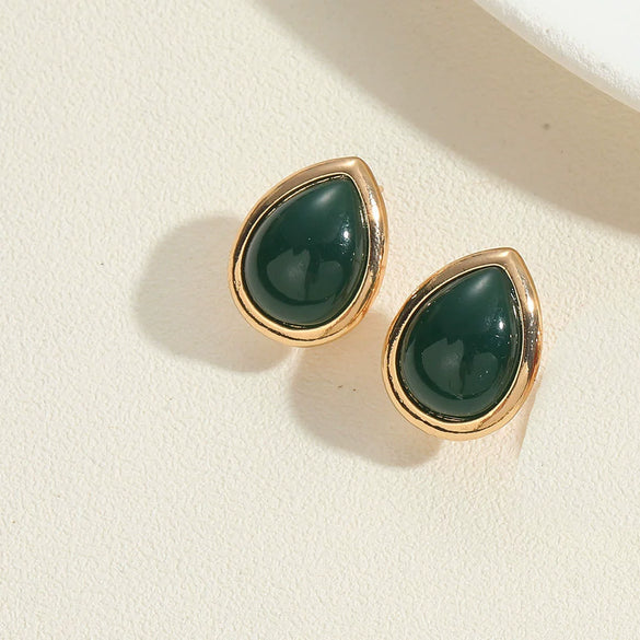 Cool Style Drop Shape Copper Electroplated Women's Turquoise Pearl Earrings