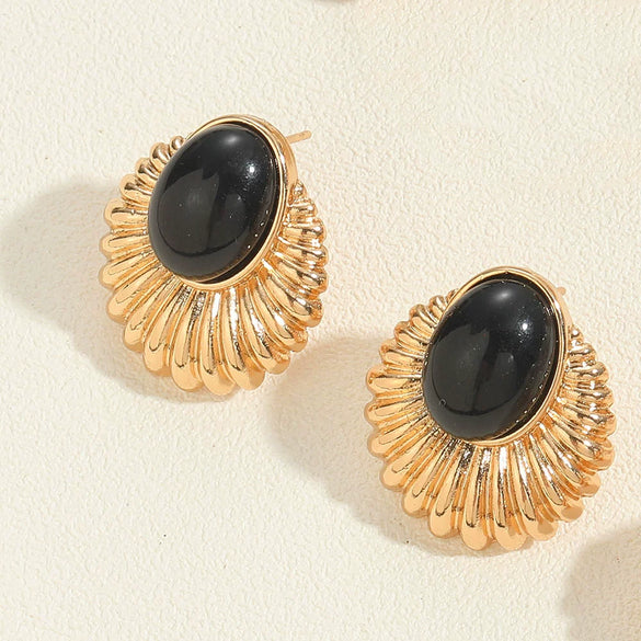 Cool Style Drop Shape Copper Electroplated Women's Turquoise Pearl Earrings