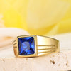 Cool Style Square Black Agate Women's Ring In Titanium Steel With Goldplated And Oiling Treatment
