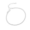 Cool Twist Women's S925 Sterling Silver Woven Hemp Rope Geometric U Shaped Electroplated Gold Bracelet