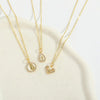 Copper 14K Gold Plated Inlay Heart Shape Zircon Pendant Necklace
