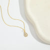 Copper 14K Gold Plated Inlay Heart Shape Zircon Pendant Necklace