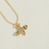 Copper 14K Gold Plated Vintage Style Simple Style Commute Enamel Inlay Carrot Flower Butterfly Zircon Pendant Necklace