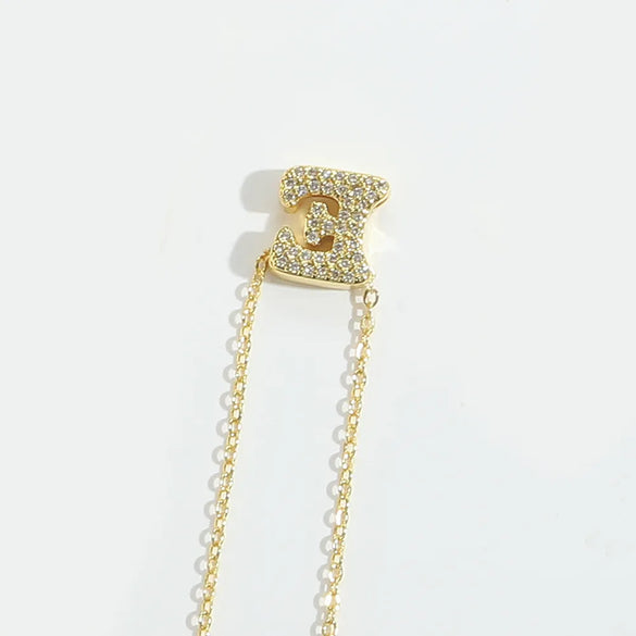 Copper 14K Gold Plated Vintage Style Simple Style Commute Inlay Letter Zircon Pendant Necklace