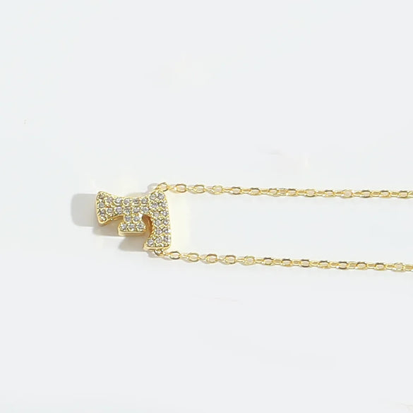 Copper 14K Gold Plated Vintage Style Simple Style Commute Inlay Letter Zircon Pendant Necklace