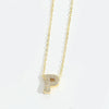 Copper 14K Gold Plated Vintage Style Simple Style Commute Inlay Letter Zircon Pendant Necklace