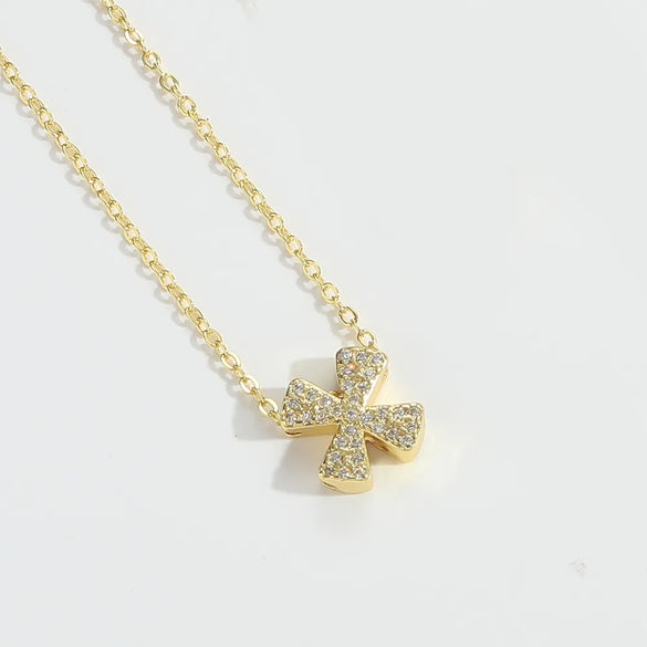 Copper 14K Gold Plated Vintage Style Simple Style Commute Inlay Letter Zircon Pendant Necklace
