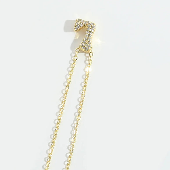 Copper 14K Gold Plated Vintage Style Simple Style Commute Inlay Letter Zircon Pendant Necklace